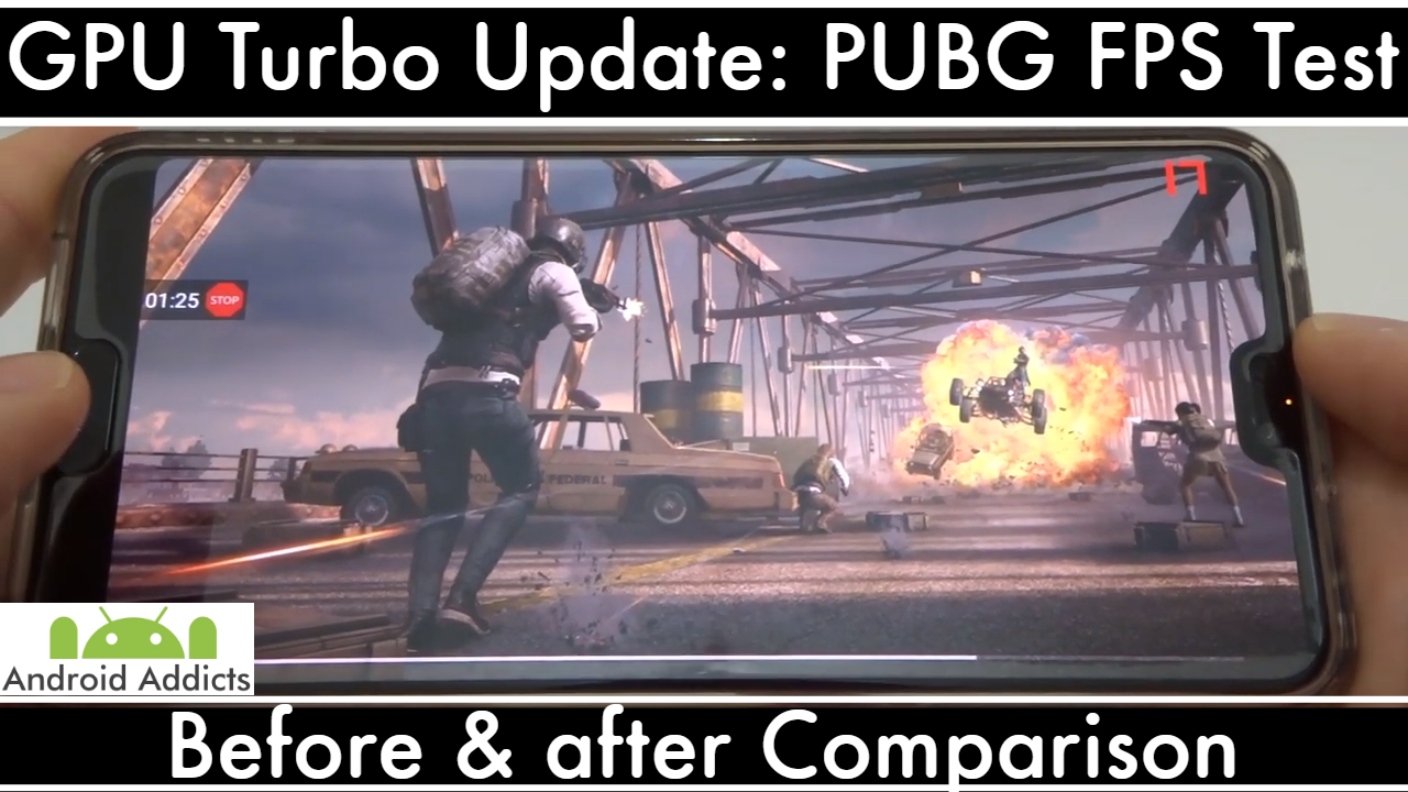 Huawei P20 Pro GPU Turbo Update BEFORE and AFTER PUBG FPS Benchmark Comparison